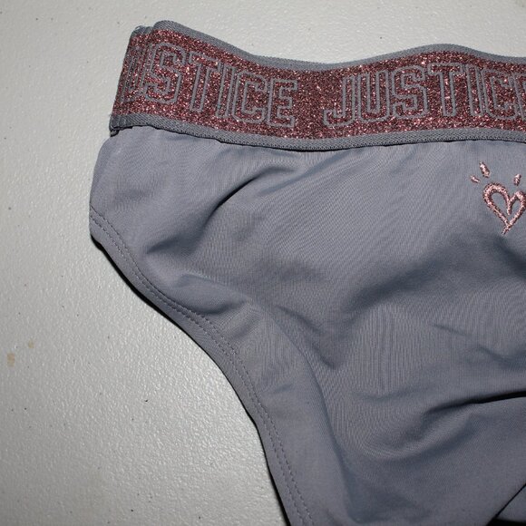 Grey 2 Pcs Justice Bikini Swimsuit Size 10 - Picture 10 of 11